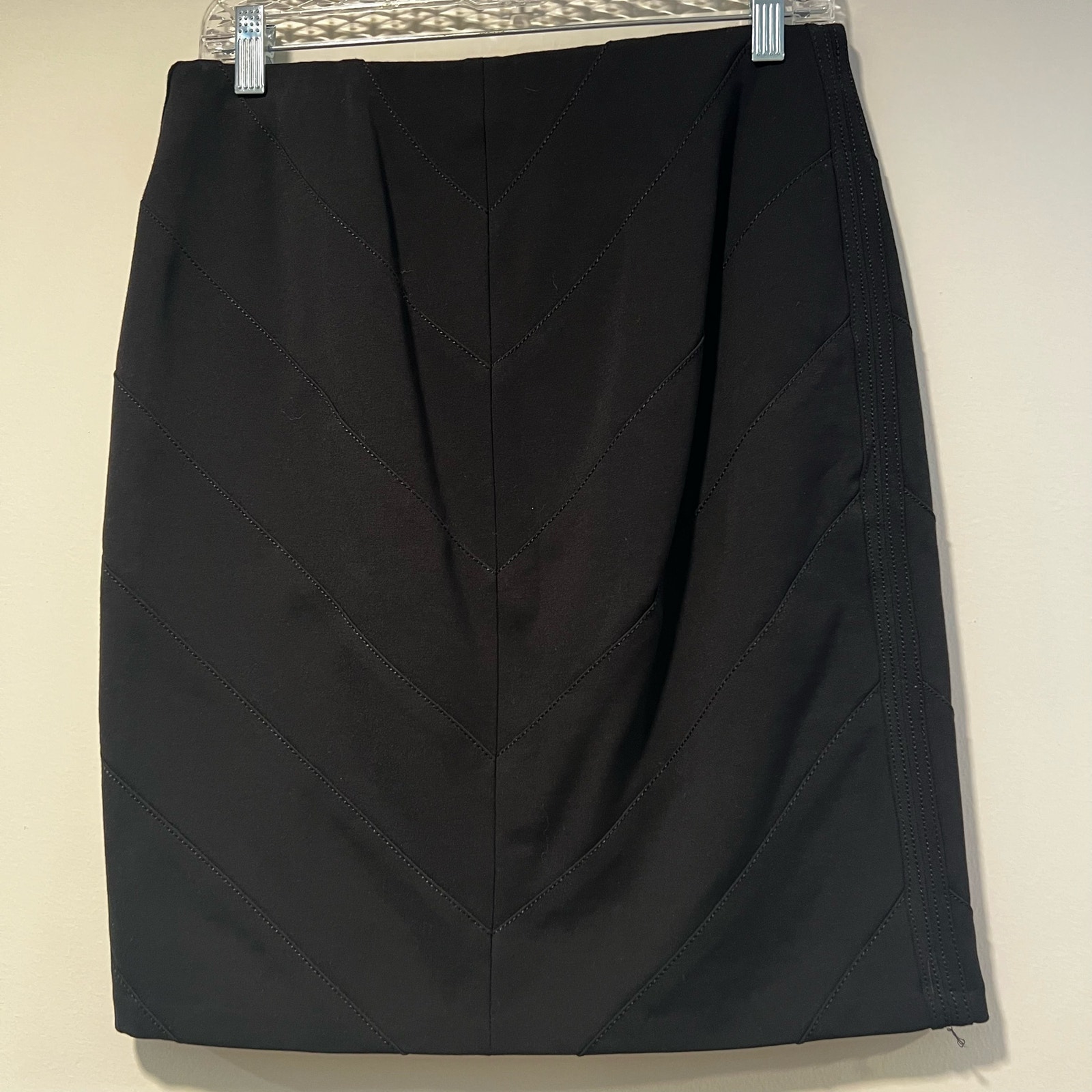 Nwot Whbm Black Chevron Stitching Slimming Pencil Skirt Sz 8